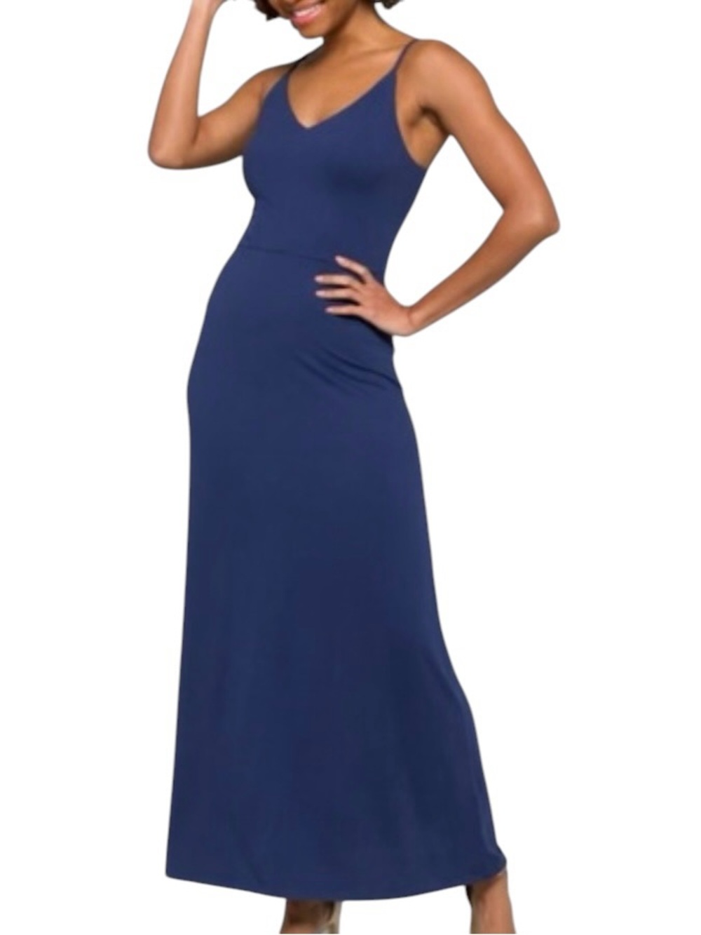 Market & Spruce Stitch Fix Alisha Maxi Navy Strappy Back Stretch L